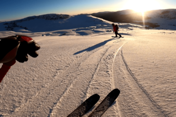 Freeride si schi de tură sub Vf Obârșia, Bucegi